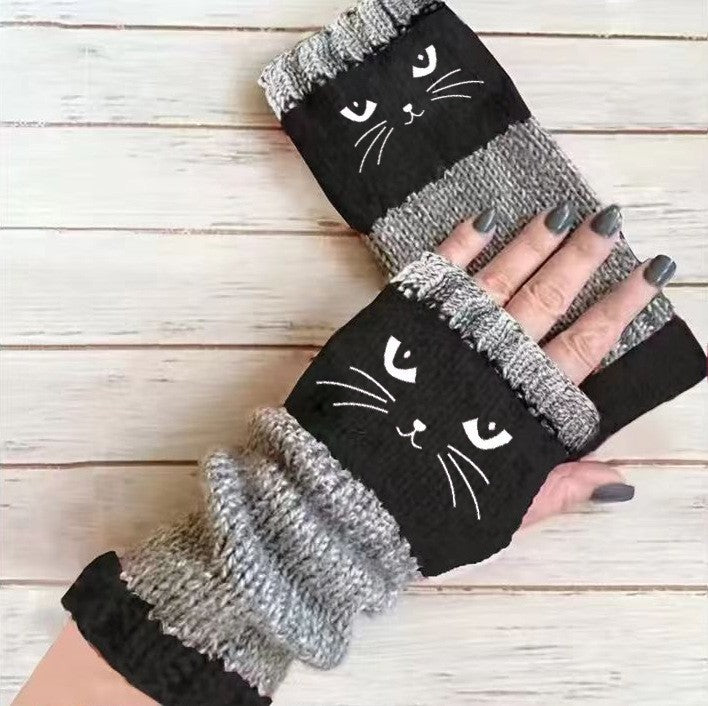 Sotevia™ - Knitted Fingerless Cat Gloves