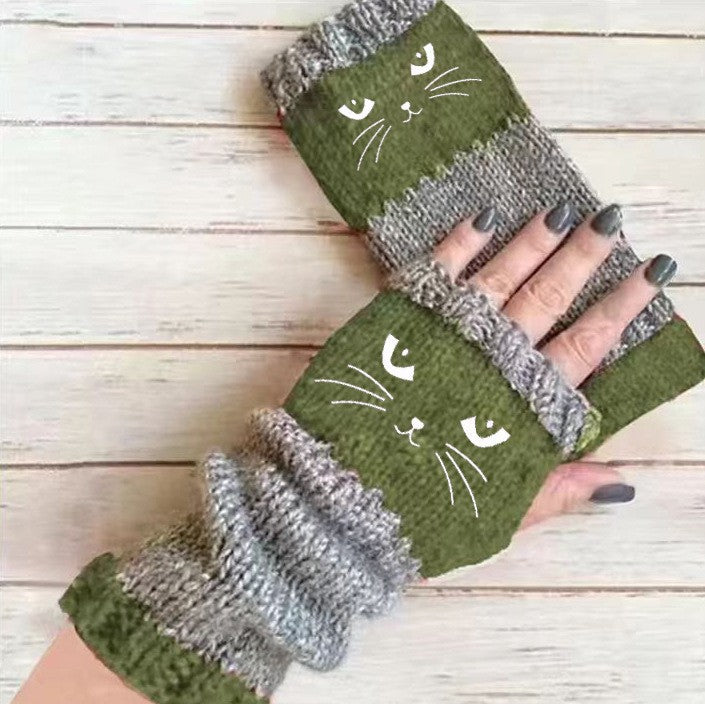 Sotevia™ - Knitted Fingerless Cat Gloves