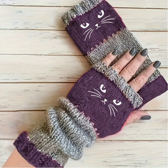 Sotevia™ - Knitted Fingerless Cat Gloves