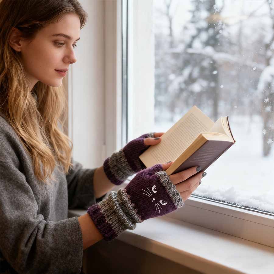 Sotevia™ - Knitted Fingerless Cat Gloves