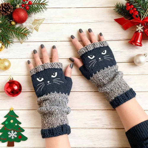 Sotevia™ - Knitted Fingerless Cat Gloves