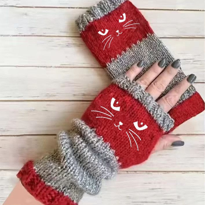 Sotevia™ - Knitted Fingerless Cat Gloves